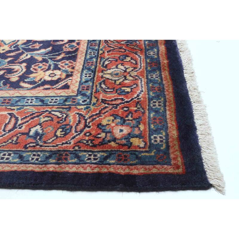 ECARPETGALLERY Hand-knotted Andelz Dark Navy Wool Rug - 5'1 x 10'11