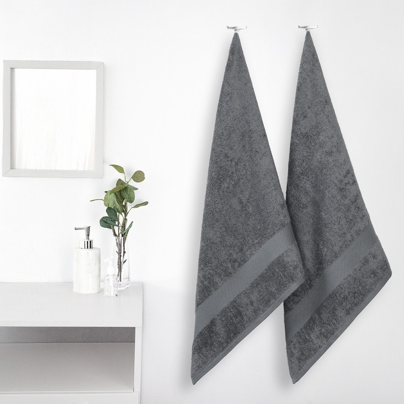 Superior Kendell Egyptian Cotton Solid Medium Weight Bath Towel Set of 2