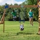 preview thumbnail 9 of 11, Backyard Discovery Beach Front Cedar Wood Swing Set, Slide, Play Deck - 14'1" x 14'5"