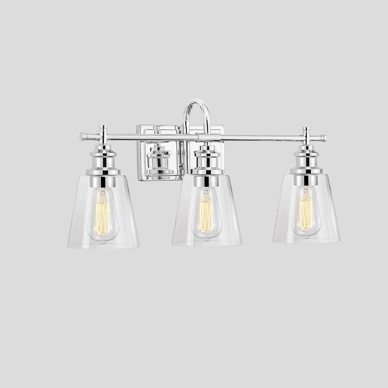 KAWOTI 3 Light Bathroom Vanity Light with Glass Shades