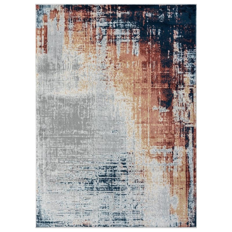 Luxe Weavers Modern Crosshatch Pattern Distressed Abstract Area Rug Carpet