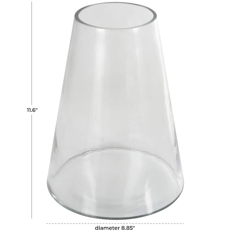 Glass Cone Shaped Vase - Clear - Roche River Decor