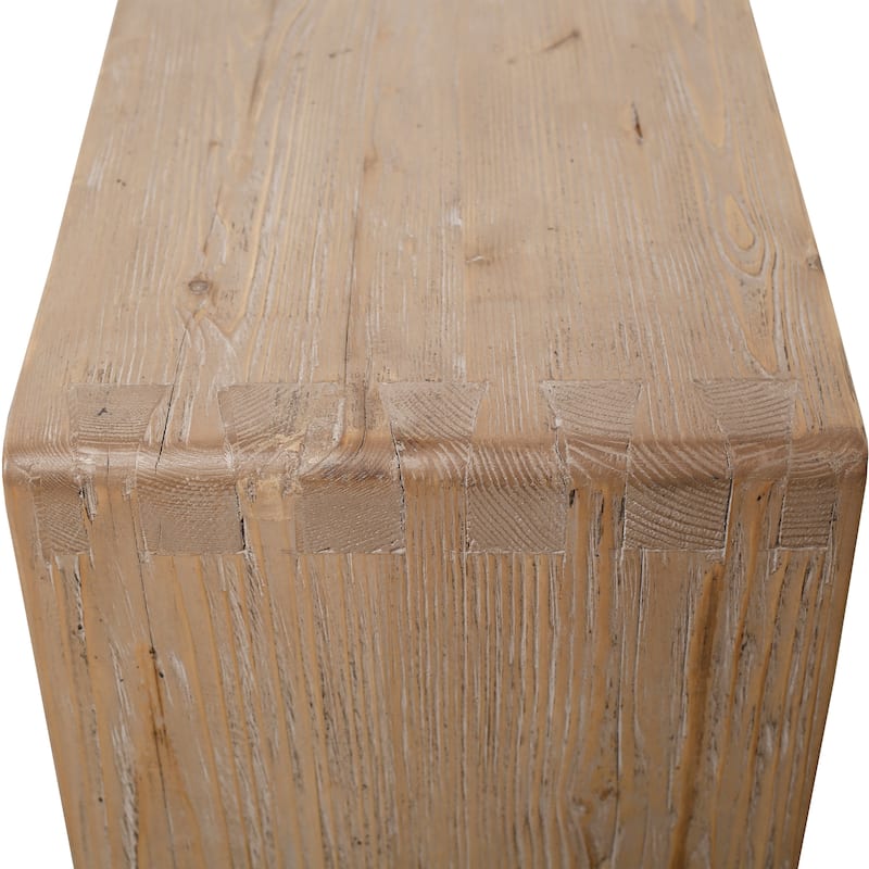Artissance 48" Waterfall Console Table With Shelf, Weathered Natural Wood