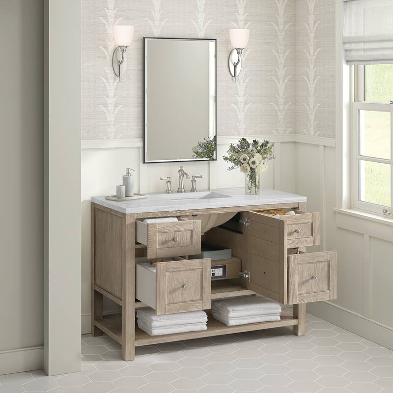 James Martin Vanities Breckenridge 48" Single Vanity, Whitewashed Oak