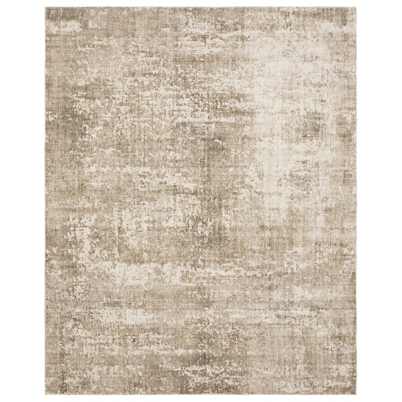Somerset Textured Abstract Brown/ Beige Hand-made Wood Blend Area Rug