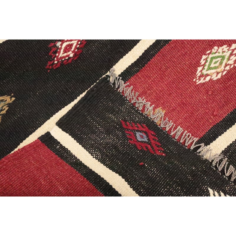Hand Woven Oriental 100% Wool Carpet Southwestern Tribal Multi-Colored Kilim Area Rug - 10' 3'' X 5' 6''