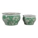 preview thumbnail 24 of 80, Decorative Floral Ceramic Chinoiserie Round Planter - Set of 2