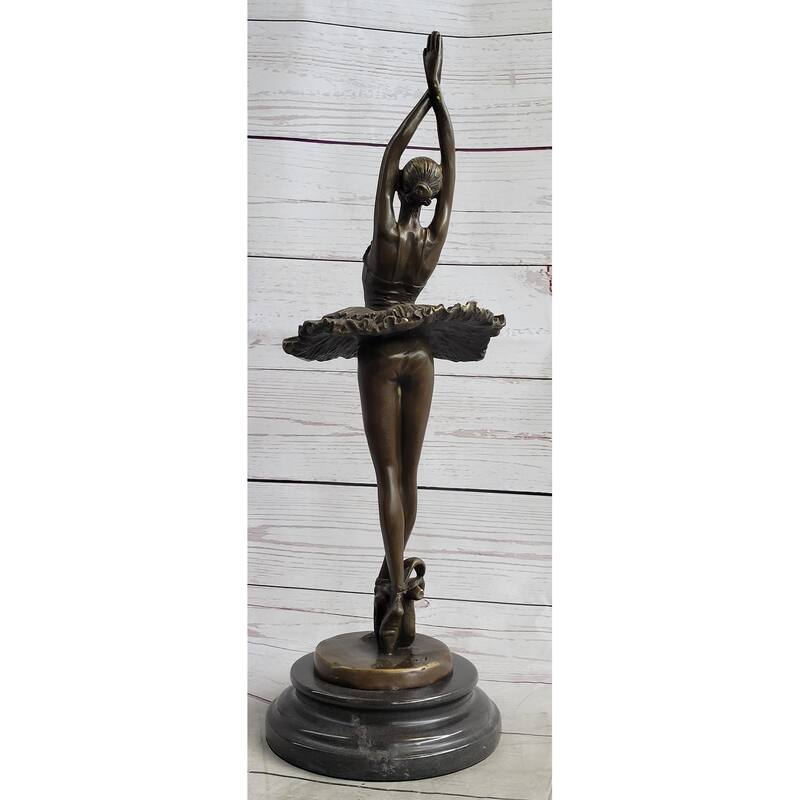 Large Miguel Lopez Prima Ballerina Wearing Tutu Genuine Bronze Sculpture Statue
