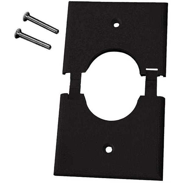 Single Gang Black Split-Port Cable Pass Through Plate - Pictured. Opens flyout.