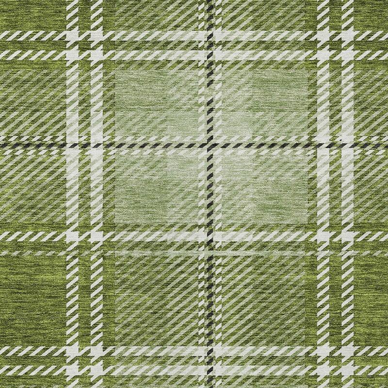 HomeRoots Plaid Transitional Rectangle Outdoor Rug