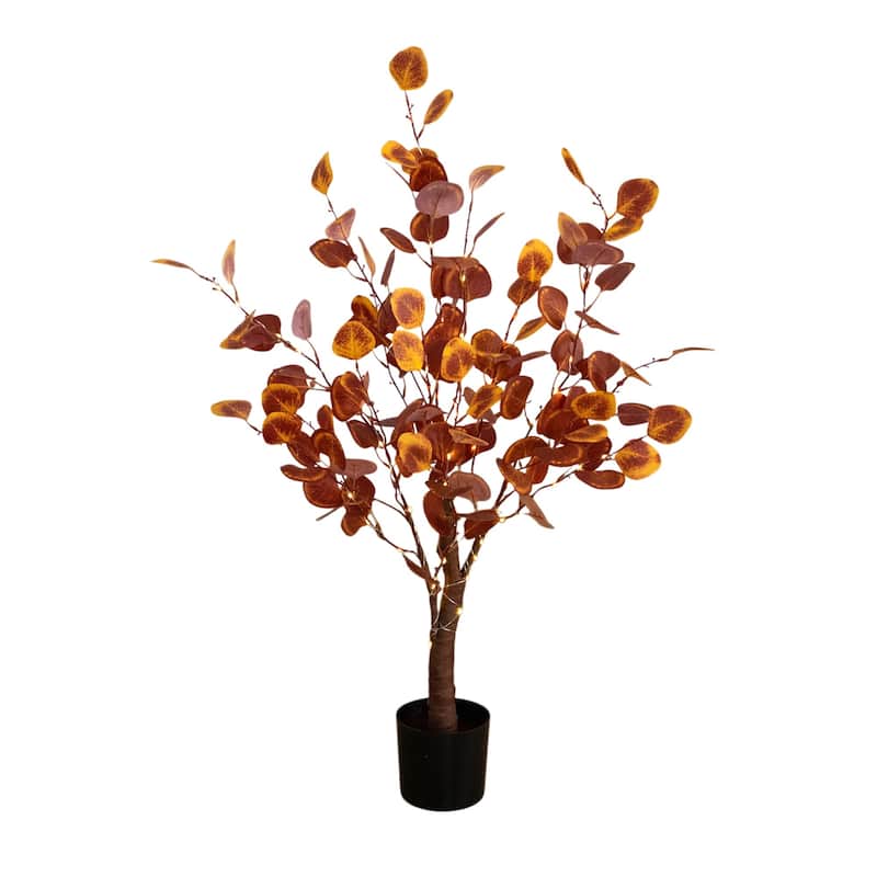 Pre-lit Eucalyptus Fall Harvest Artificial Tree - 3' - Red