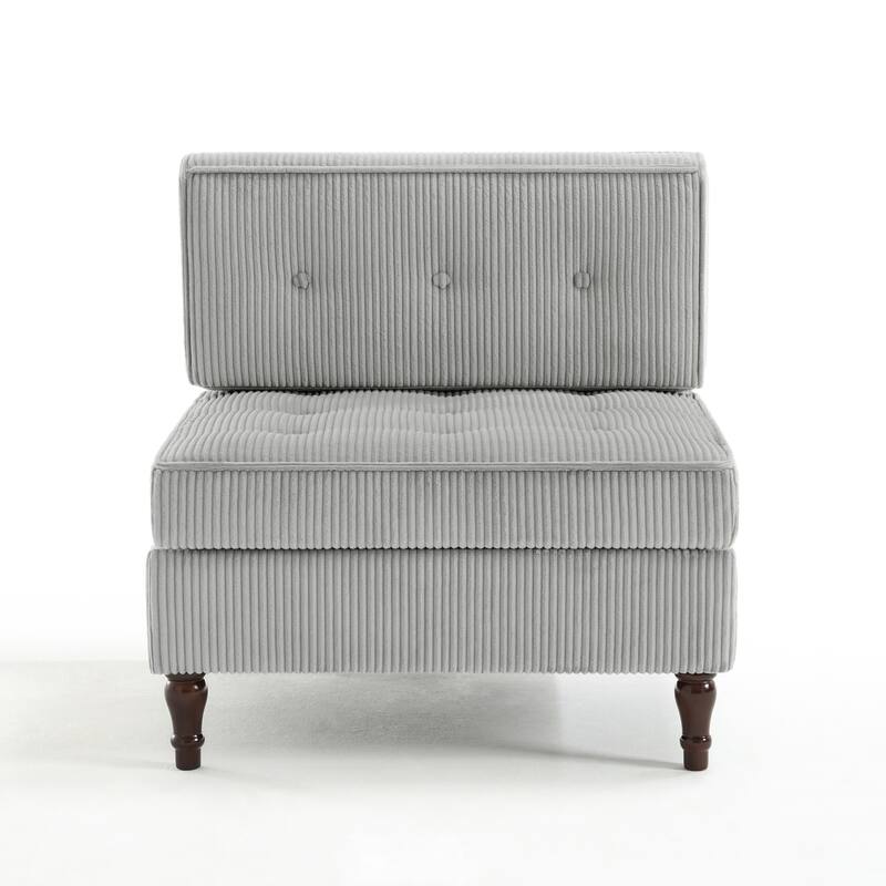 Modern Corduroy Corner Armchair Armless Chair sofa