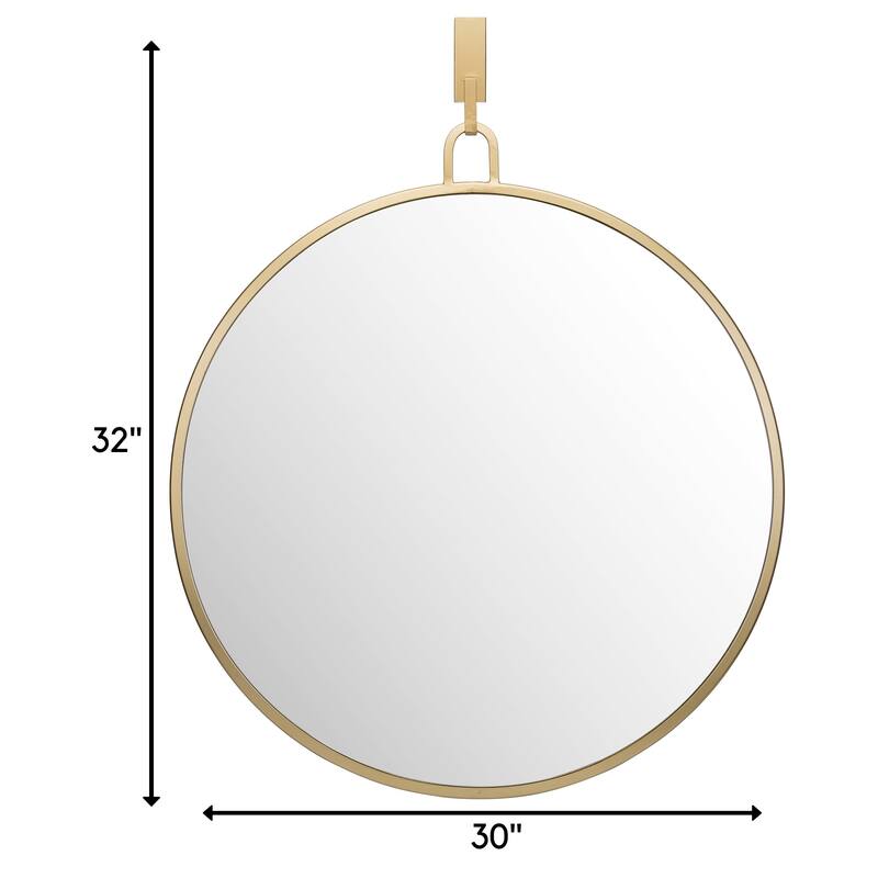 Varaluz Stopwatch Round Accent Mirror - 30"W x 30"H - Gold