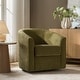 preview thumbnail 67 of 106, Cuenca Modern Living Room Wooden Upholstered 360° Swivel Barrel Chair with Metal Base and Wide Backrest