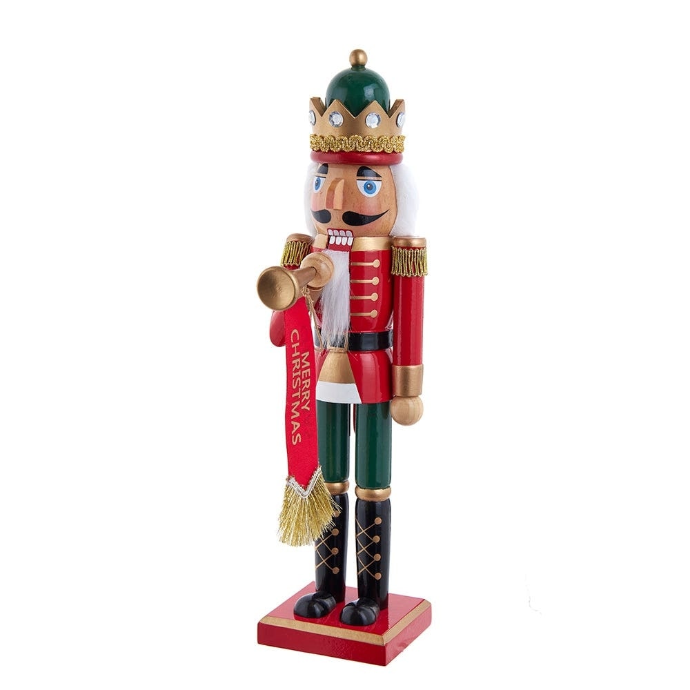 Kurt Adler charming 15-Inch Red and Green With Horn Nutcracker