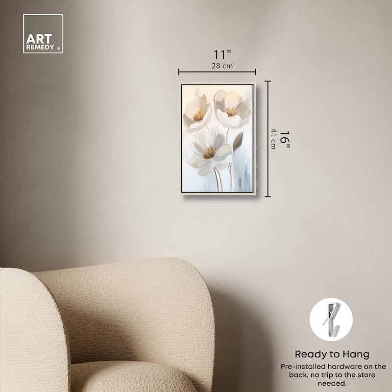 Silvered Flora I Canvas by Art Remedy
