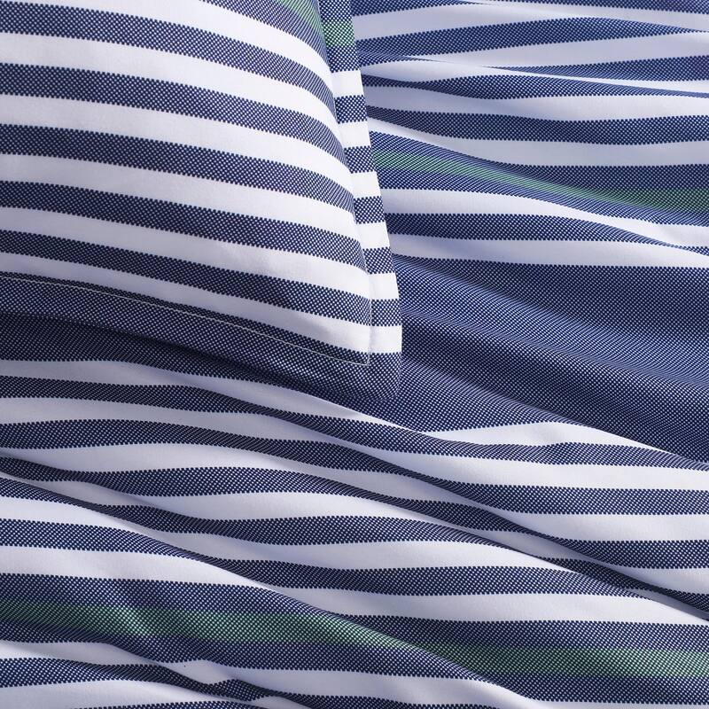 Tommy Hilfiger Lido Stripe Reversible Blue Comforter Bonus Set
