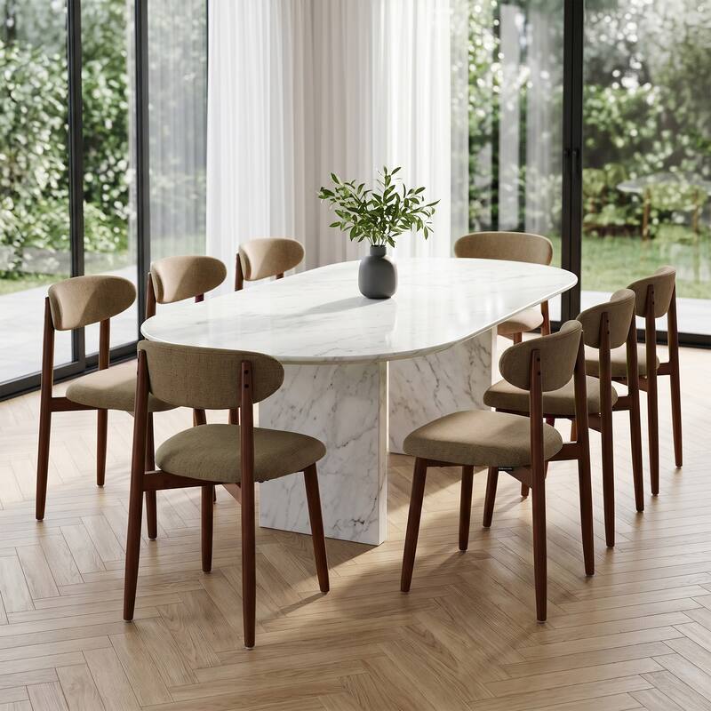 Modern Upholstered Linen Kitchen Dining Chair