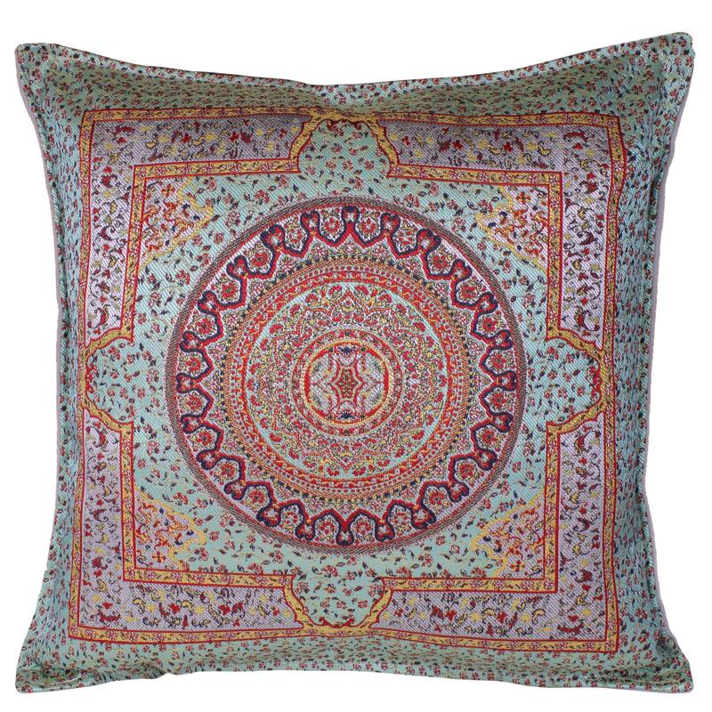 Vintage Retro Royal Exotic Kavka Turkish Throw Pillow - Light Green/Silver