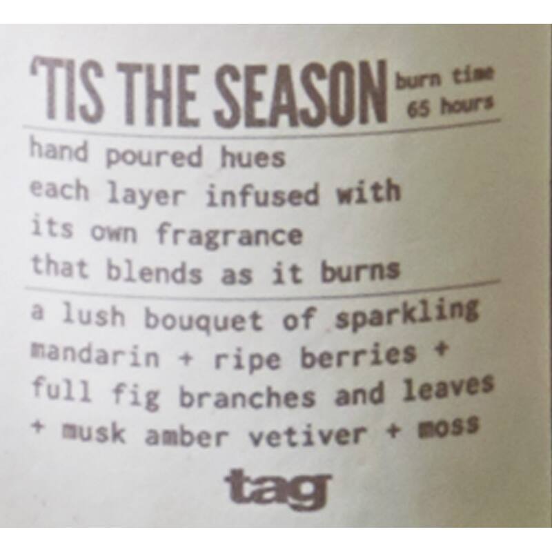 Tis The Season Scented Paraffin Wax Pillar Candle Wide