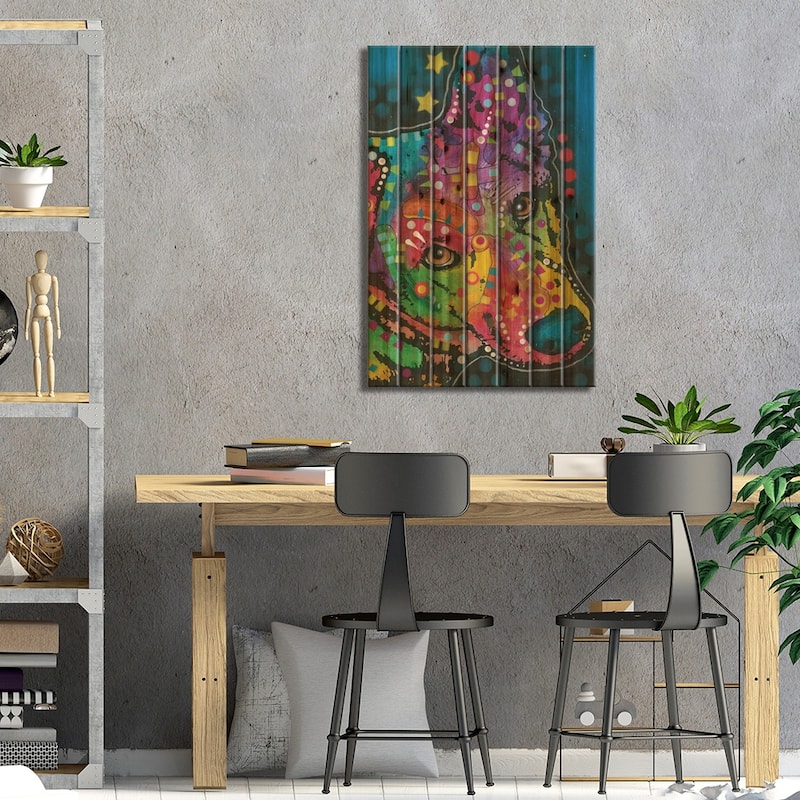 German Shepherd I Print On Wood by Dean Russo - Multi-Color
