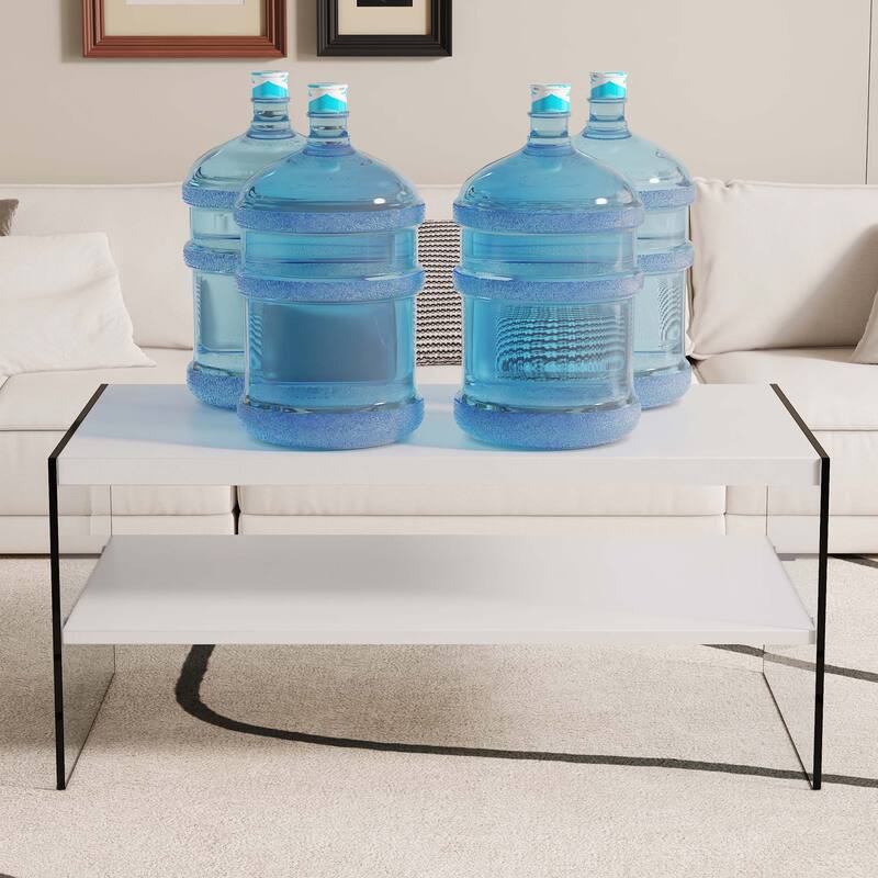 Double layered rectangular coffee table