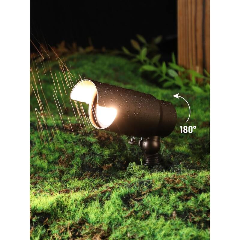 5CCT 7W LED Outdoor Landscape Spotlight, Adjustable Beam Angle, Aluminum, IP65 Waterproof - 8pack