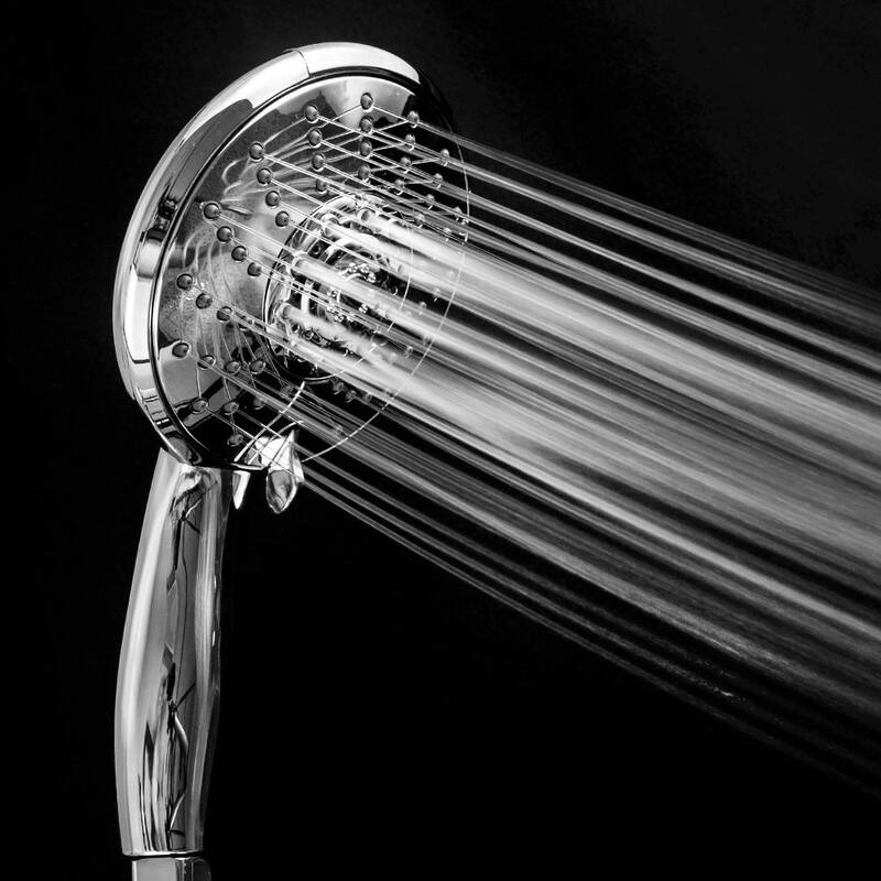 Double Rain Shower Set 5 Setting Hotel Spa Dual Bathroom Shower Heads Handheld Combo Brushed Nickel Shower Set