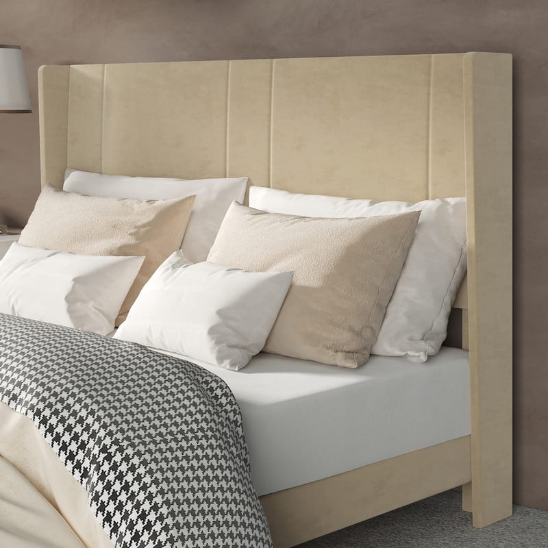 Velvet Upholstered Platform Bed Frame