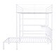 preview thumbnail 7 of 8, Elegant Full Over Twin Metal Bunk Bed with Built-in Desk, Shelves and Ladder, Large Storage Space, Sturdy and Durable, White