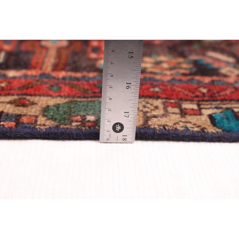 ECARPETGALLERY Hand-knotted Andelz Dark Navy, Red Wool Rug - 2'11 x 15'2