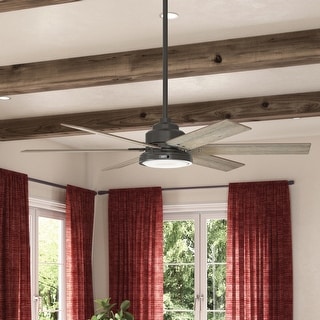 Hunter 60" Warrant Ceiling Fan with LED Light, Wall Control - Windmill - Farmhouse, Industrial, Contemporary - ENERGY STAR