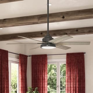 Hunter 60" Warrant Ceiling Fan with LED Light, Wall Control - Windmill - Farmhouse, Industrial, Contemporary - ENERGY STAR