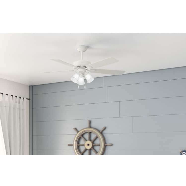Hunter 52" Swanson Ceiling Fan w/ 3-Light LED Light Kit and Pull Chains - Transitional, Traditional