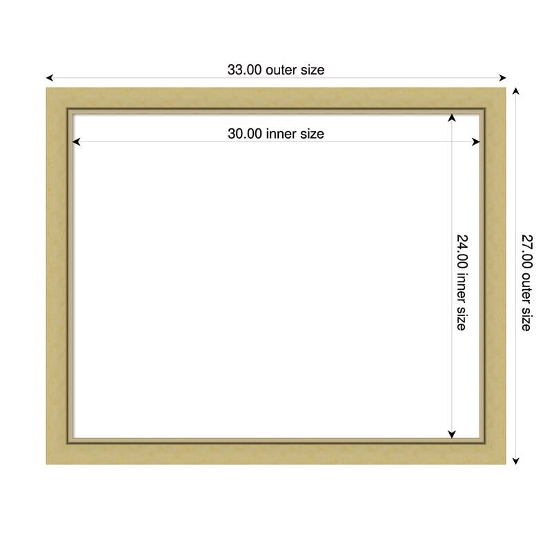 Amanti Art Landon Gold Narrow Framed Dry Erase Magnetic Board - 33 x 27 in