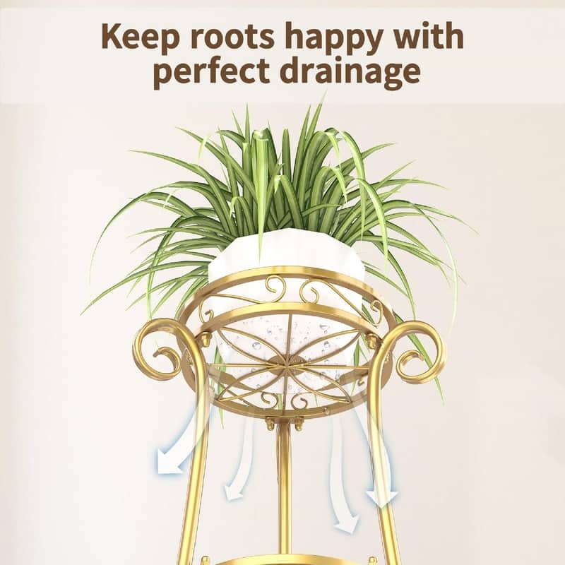 3 Tier Black Metal Plant Stand - 14"D x 14"W x 34"H