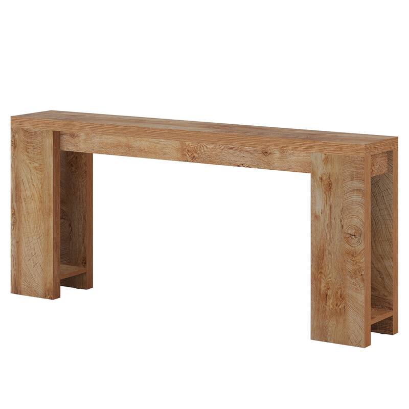 70.9" Extra Long Farmhouse Console Table - Narrow Wood Entryway Sofa Table Behind Couch, Rustic Accent Table
