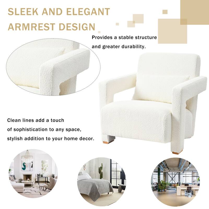 Smooth Right Angle Armrest Living Room Lounge Chair