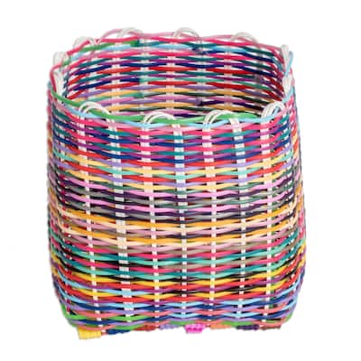 Novica Handmade Floral Recycled Plastic Baskets (Set Of 2)