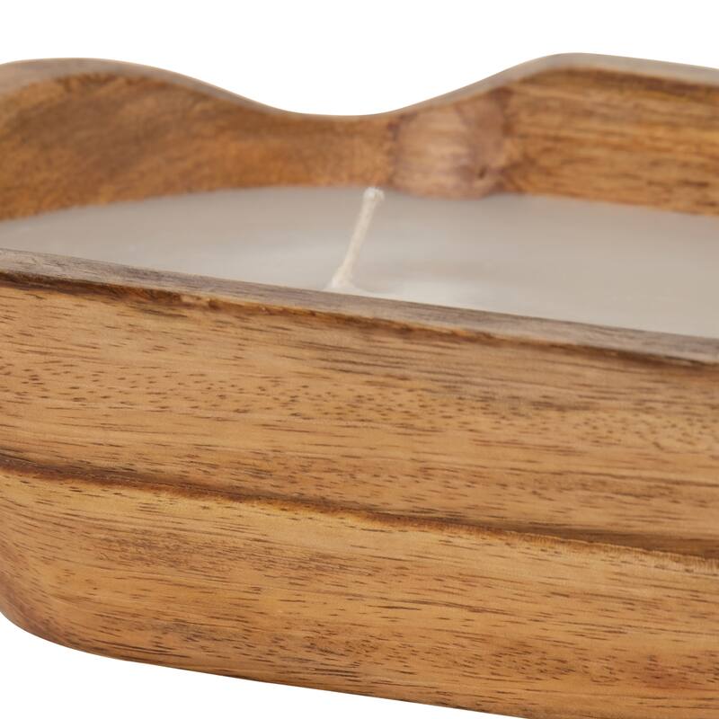 Sagebrook Home Vanilla Wood Bowl Candle, Natural, Wood