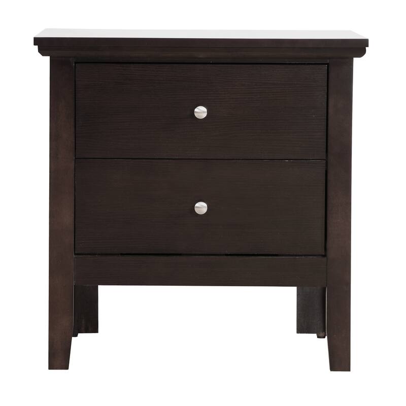 Chic Espresso Nightstand with Storage Drawers