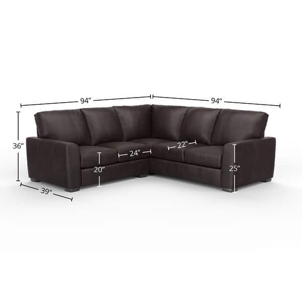 dimension image slide 1 of 4, Savannah 2x2 100% Full Top Grain Leather Sectional