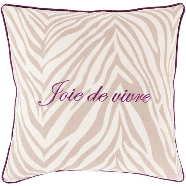 Shop 22 Aubergine Purple And Snow White Joie De Vivre Decorative Square Throw Pillow Throw Pillow Overstock 20821619