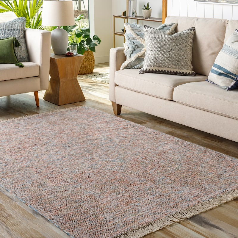 Artistic Weavers Caelina Handmade Vintage Medallion Area Rug - 8'6" x 12' - Coral/Blue