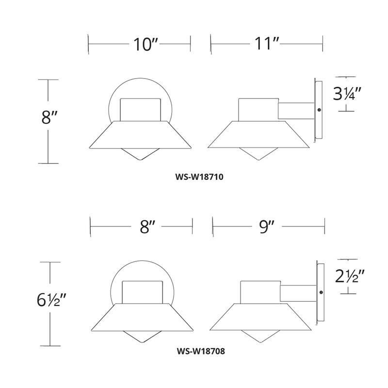 Oslo 8in LED Indoor or Outdoor Wall Light 3000K in Black