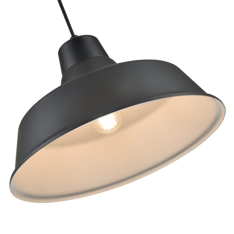 R Series 1-Light Cord Hung Classic Warehouse Satin Black - Satin Black