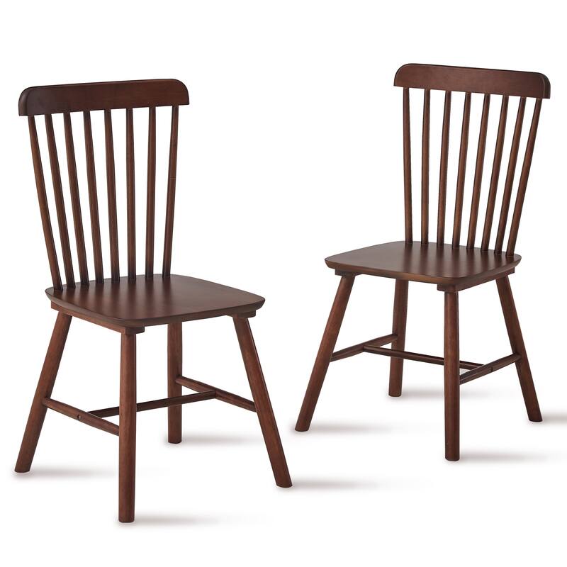 Modern Solid Wood Dining Chairs with Curved Backrests (Set of 4)