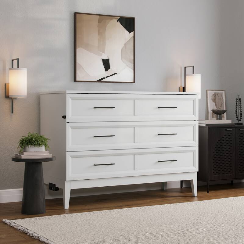 Santa Fe Murphy Bed Chest with Mattress and Built-in Charger