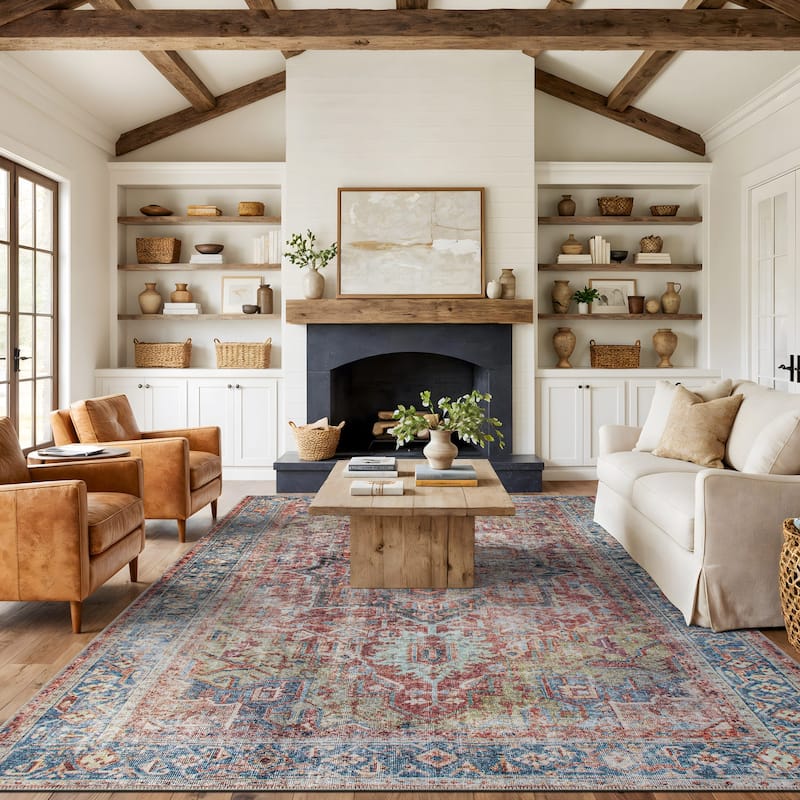 World Rug Gallery Traditional Distressed Washable Area Rug