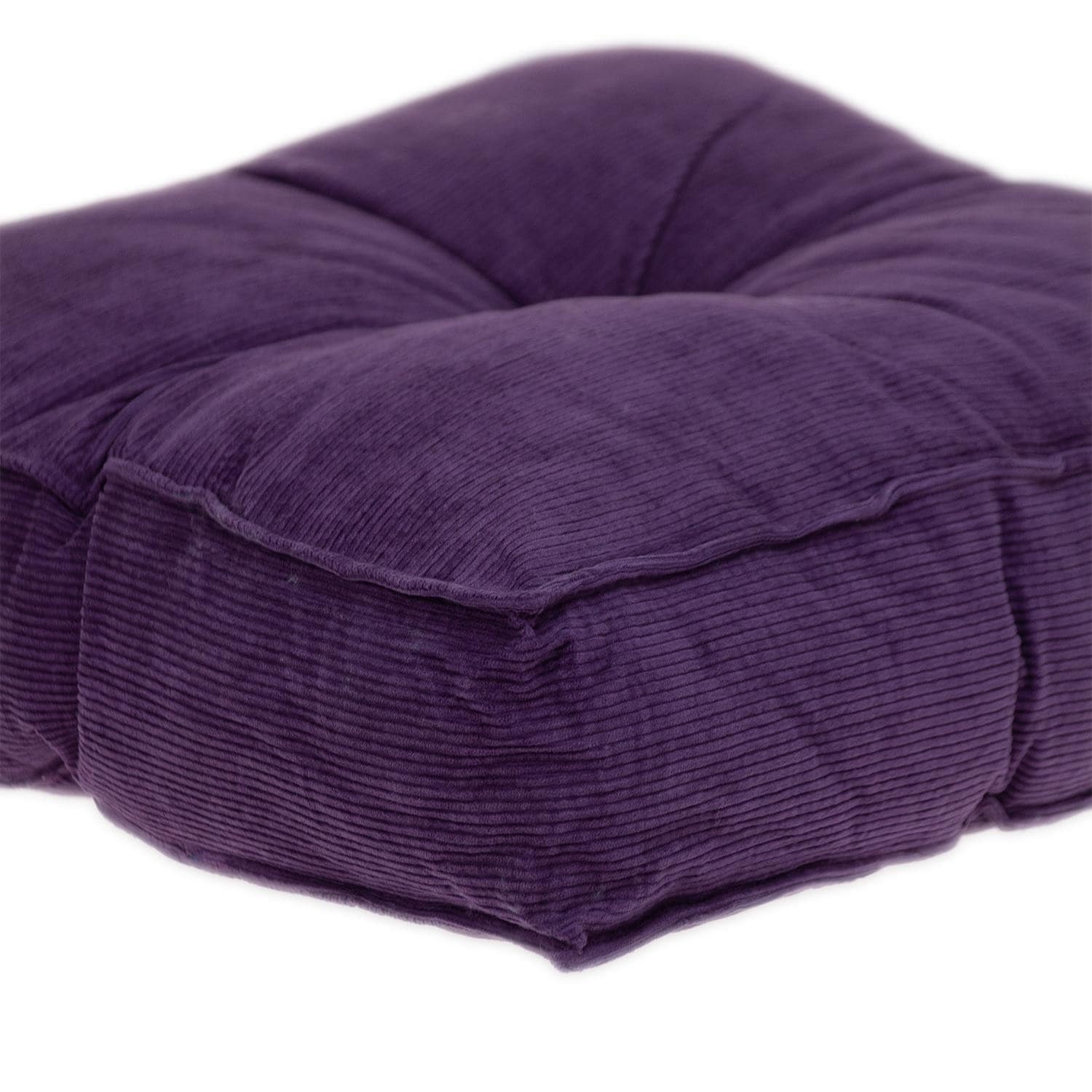 HomeRoots Corduroy Styled Charcoal Tufted Floor Pillow